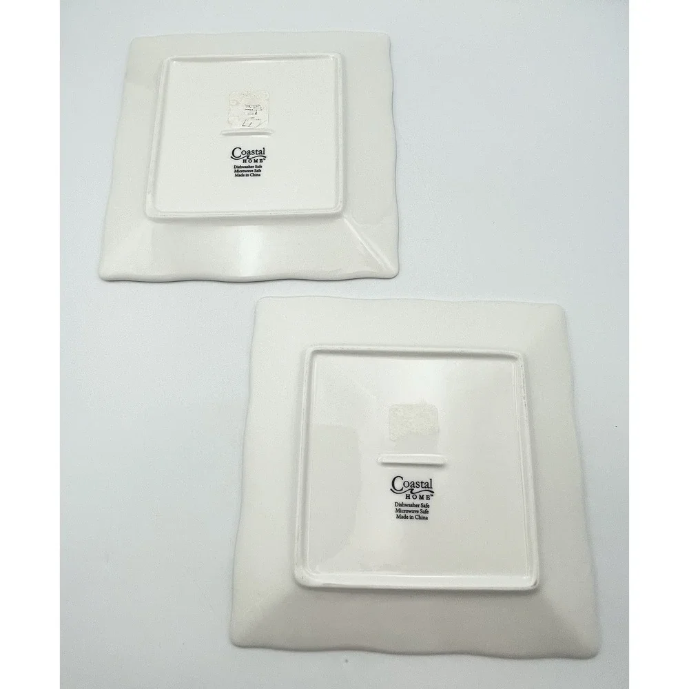 Coastal Home Cape Coral Starfish Square Salad Plates 9